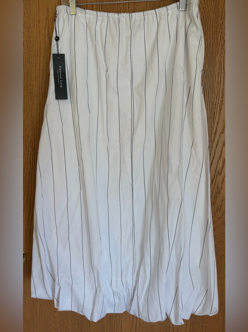 Emerson Lang NWT Pinstripe Bubble Midi Skirt Size XL